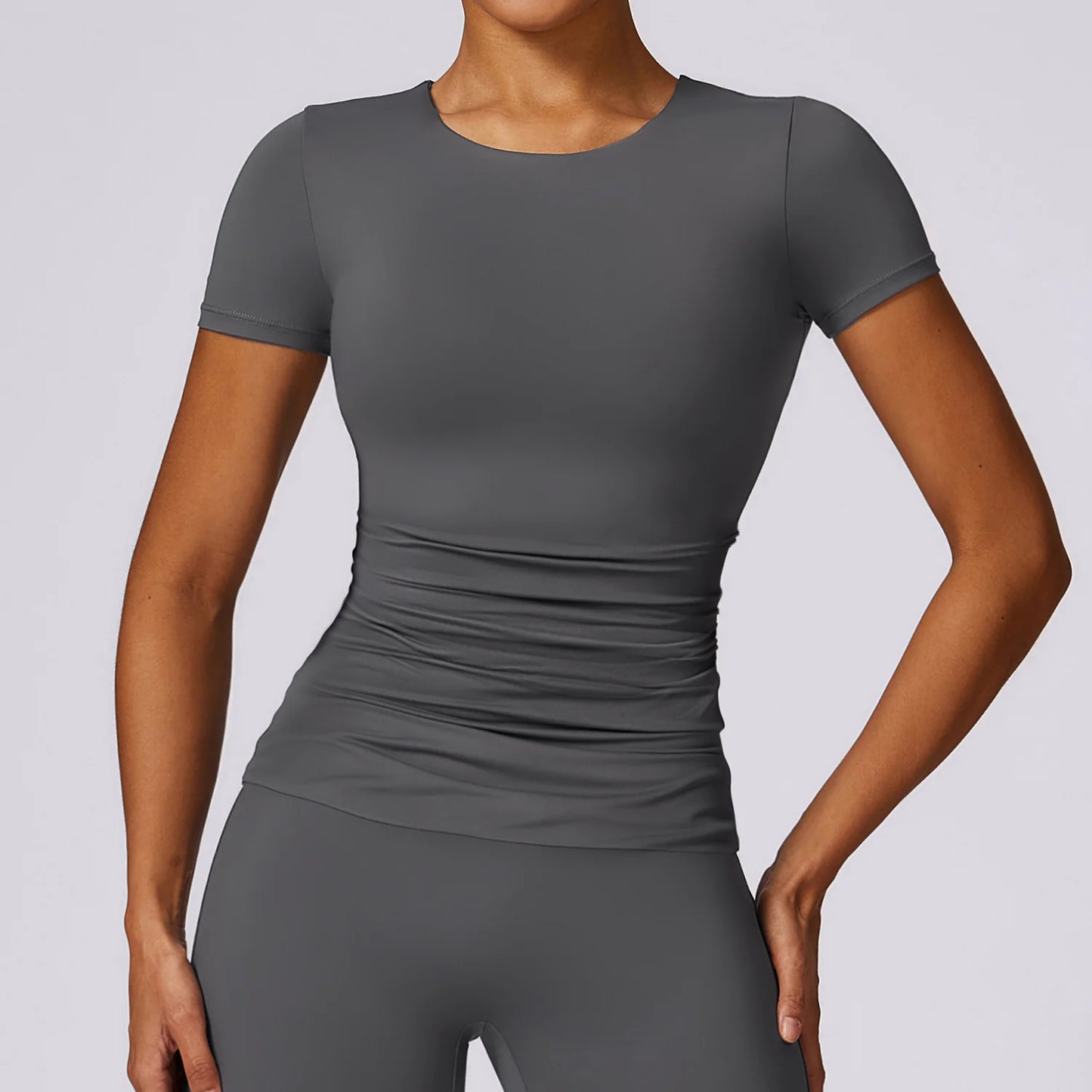 Activewear Yoga Short Sleeve Top - D N A WeaDWeaR