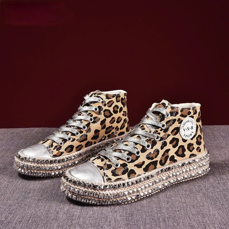 Women Leopard Canvas Shoes - D N A Fitness&Beauty