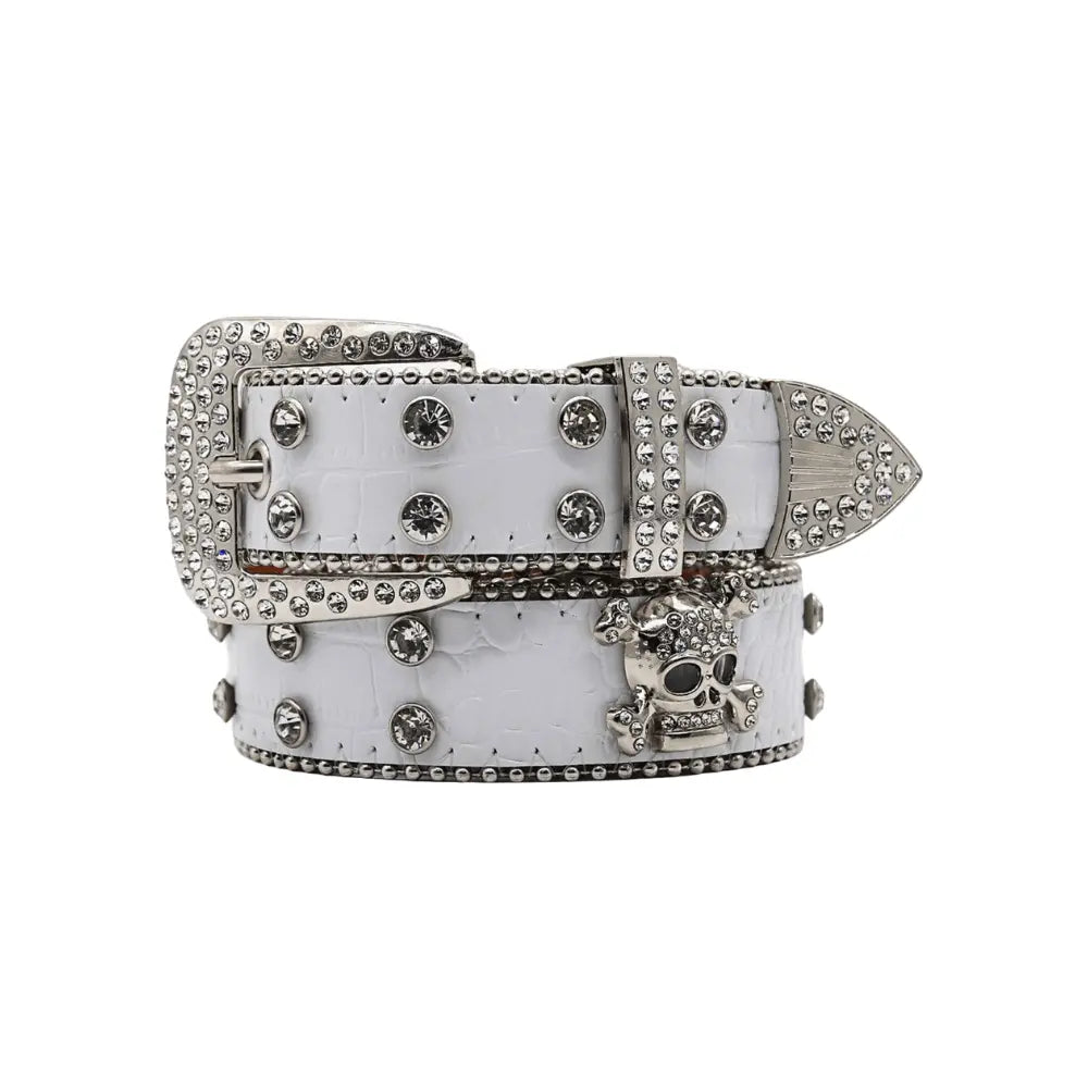 Rhinestone Skull Belt - D N A WeaDWeaR