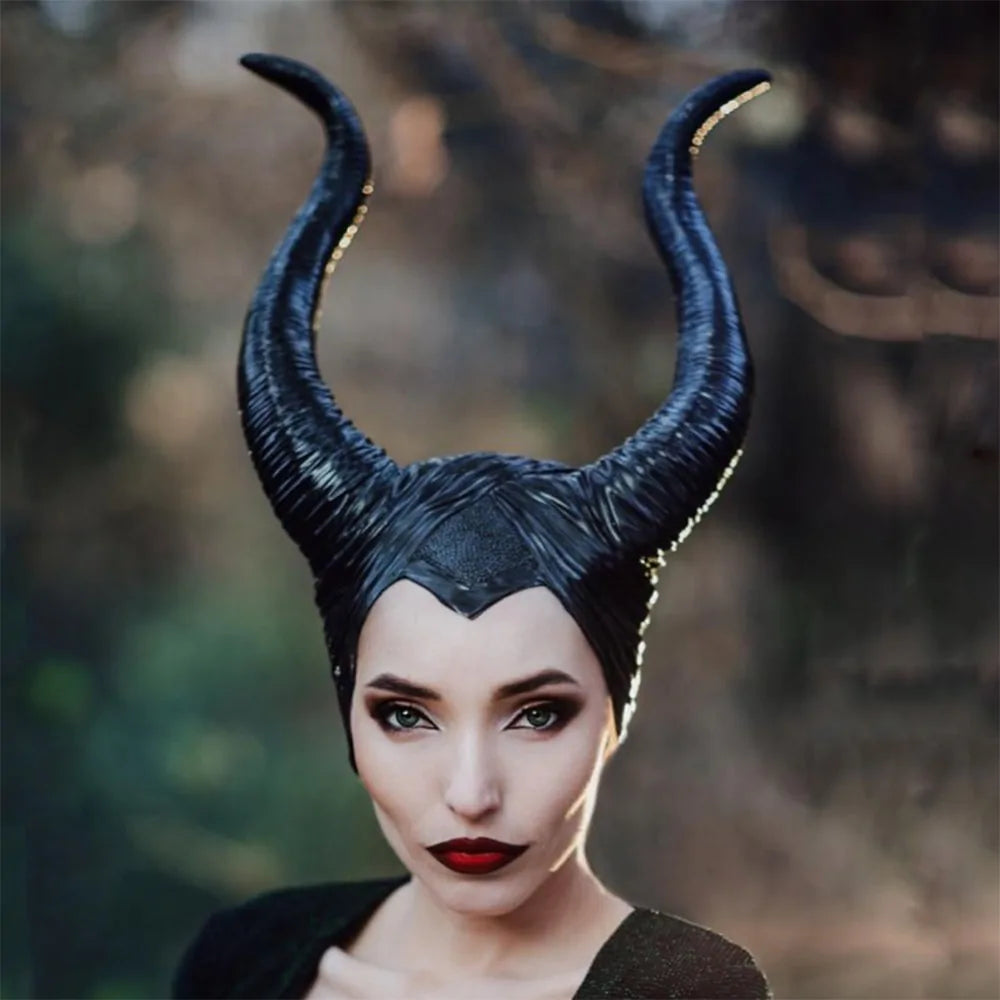 Girls Horns Hat Black Queen Cosplay Headpiece - D N A WeaDWeaR