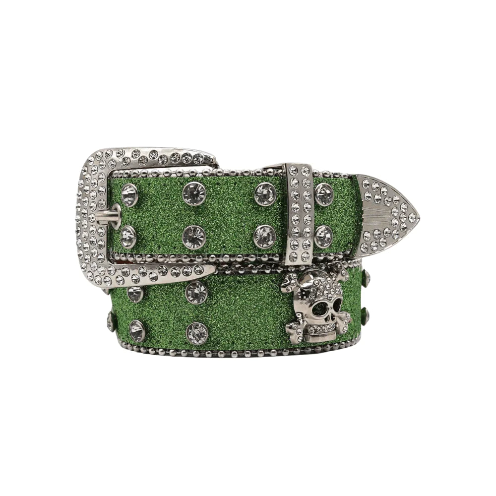 Rhinestone Skull Belt - D N A WeaDWeaR