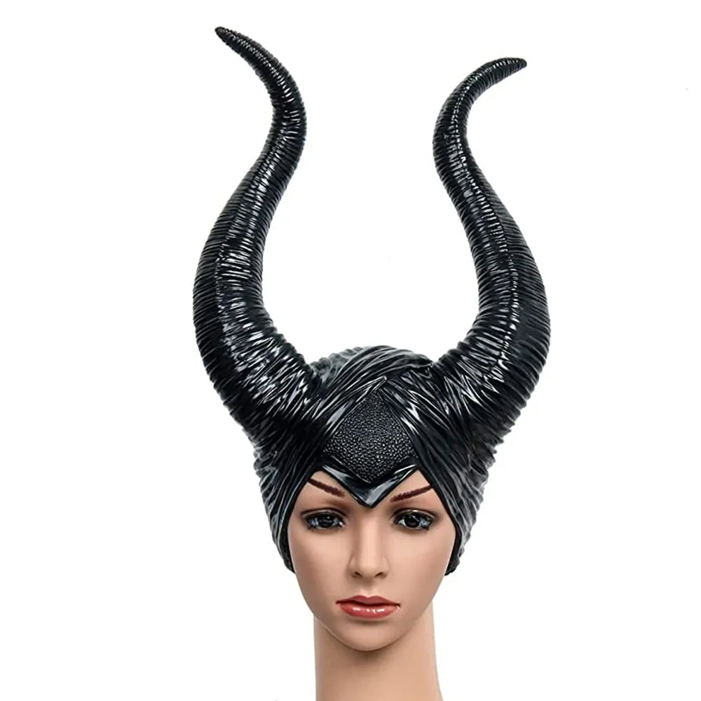 Girls Horns Hat Black Queen Cosplay Headpiece - D N A WeaDWeaR