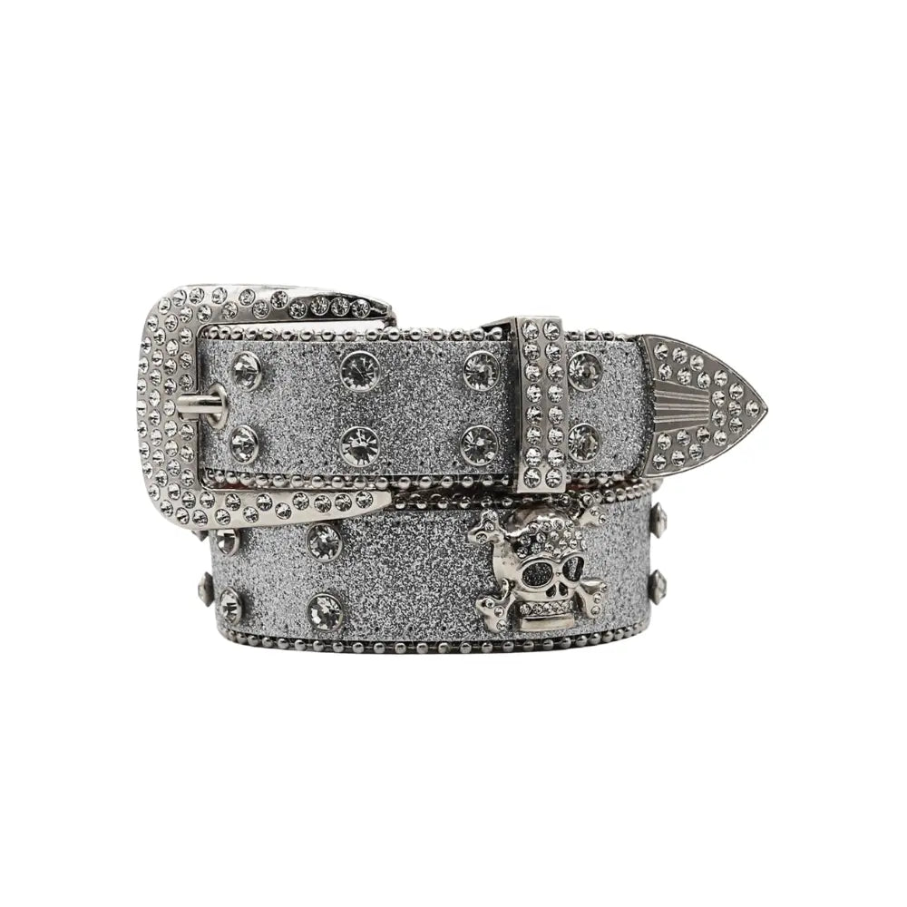 Rhinestone Skull Belt - D N A WeaDWeaR