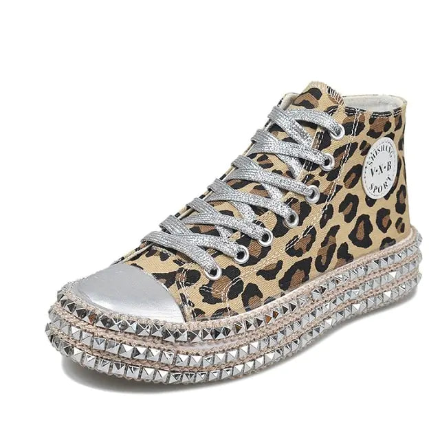 Women Leopard Canvas Shoes - D N A Fitness&Beauty