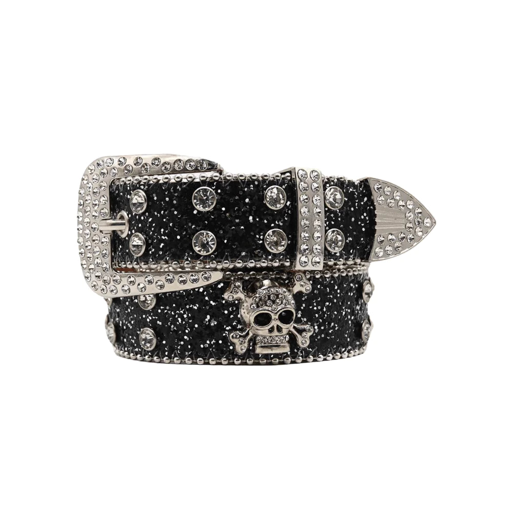 Rhinestone Skull Belt - D N A WeaDWeaR