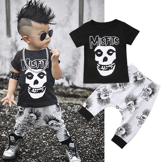 Baby Boy Clothes Black Skull - D N A WeaDWeaR