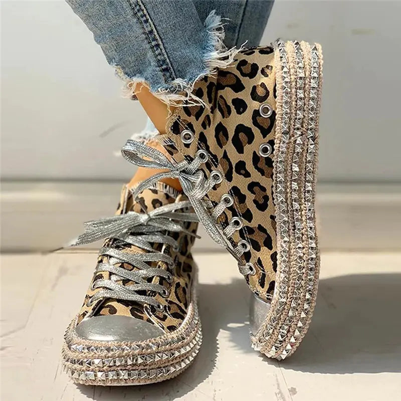 Women Leopard Canvas Shoes - D N A Fitness&Beauty