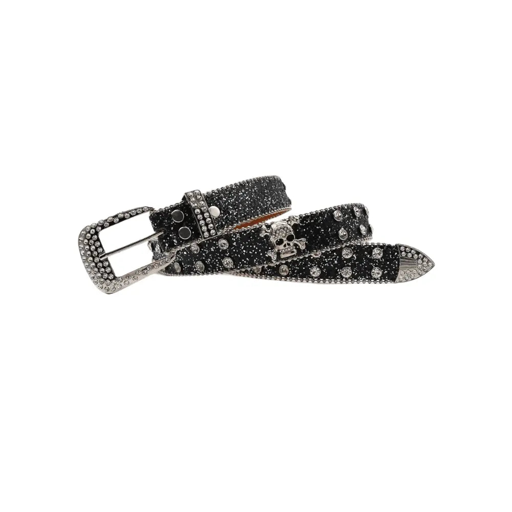 Rhinestone Skull Belt - D N A WeaDWeaR