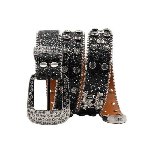 Rhinestone Skull Belt - D N A WeaDWeaR