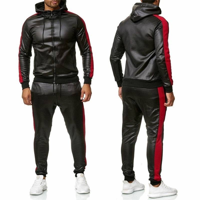 Men's Sweat Suit Hooded Jacket Pants Set - D N A Fitness&Beauty