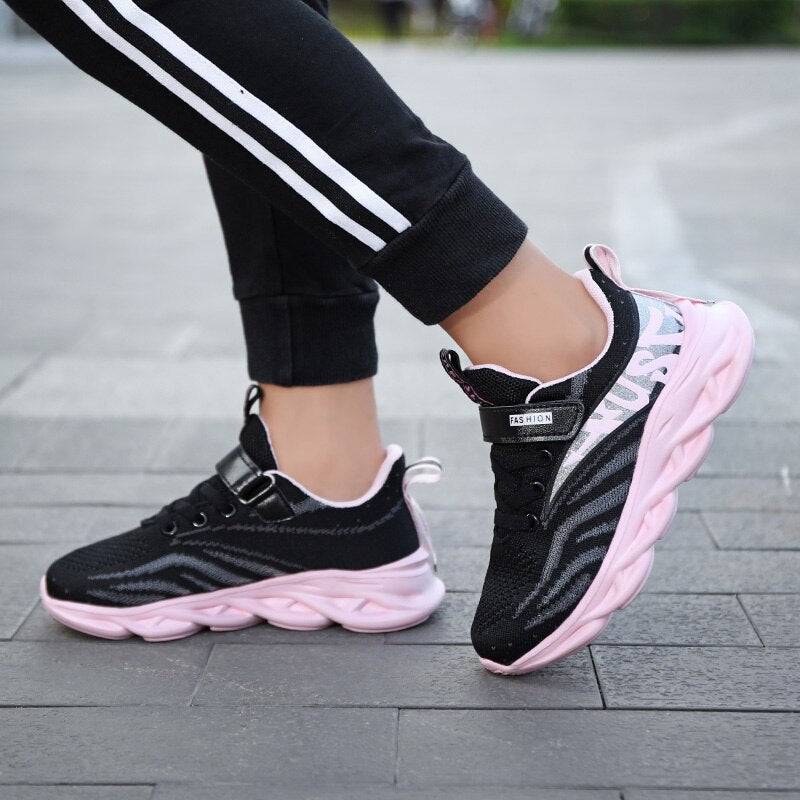 Lace-Up Girls Breathable Running Shoes - D N A Fitness&Beauty