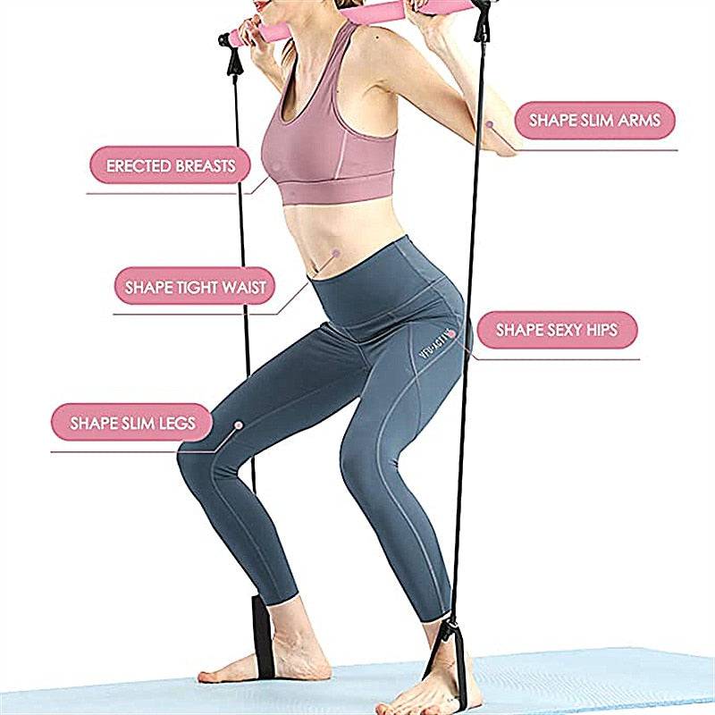 Portable Pilates Bar and Resistance Band - D N A Fitness&Beauty