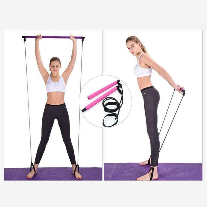 Portable Pilates Bar and Resistance Band - D N A Fitness&Beauty