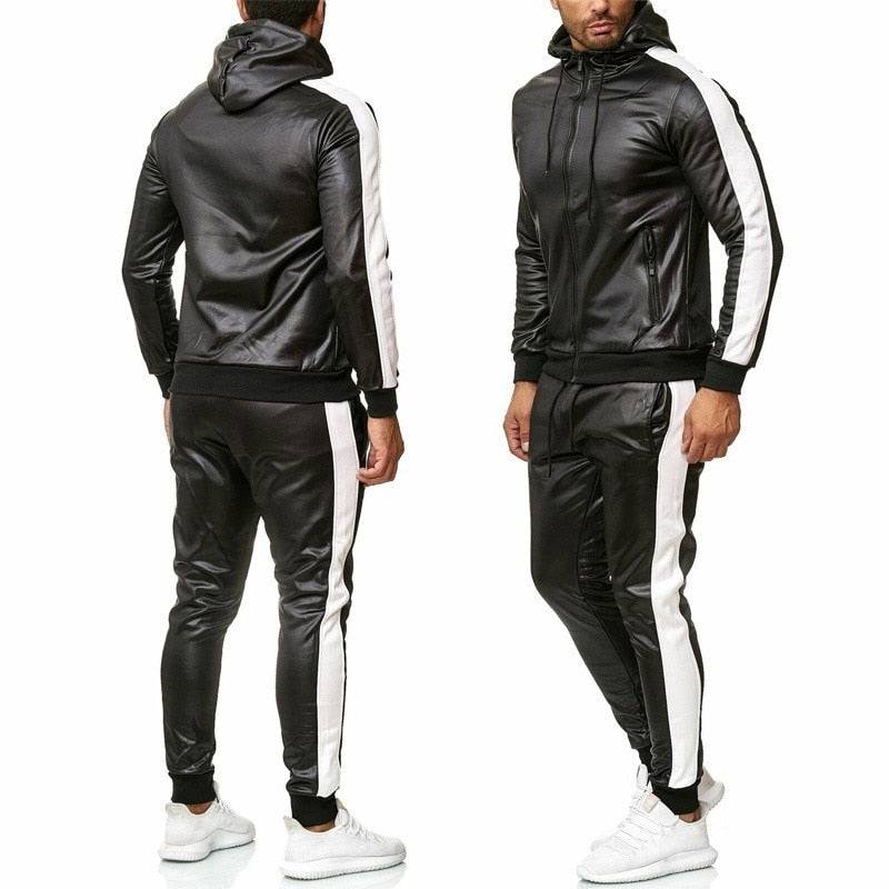 Men's Sweat Suit Hooded Jacket Pants Set - D N A Fitness&Beauty