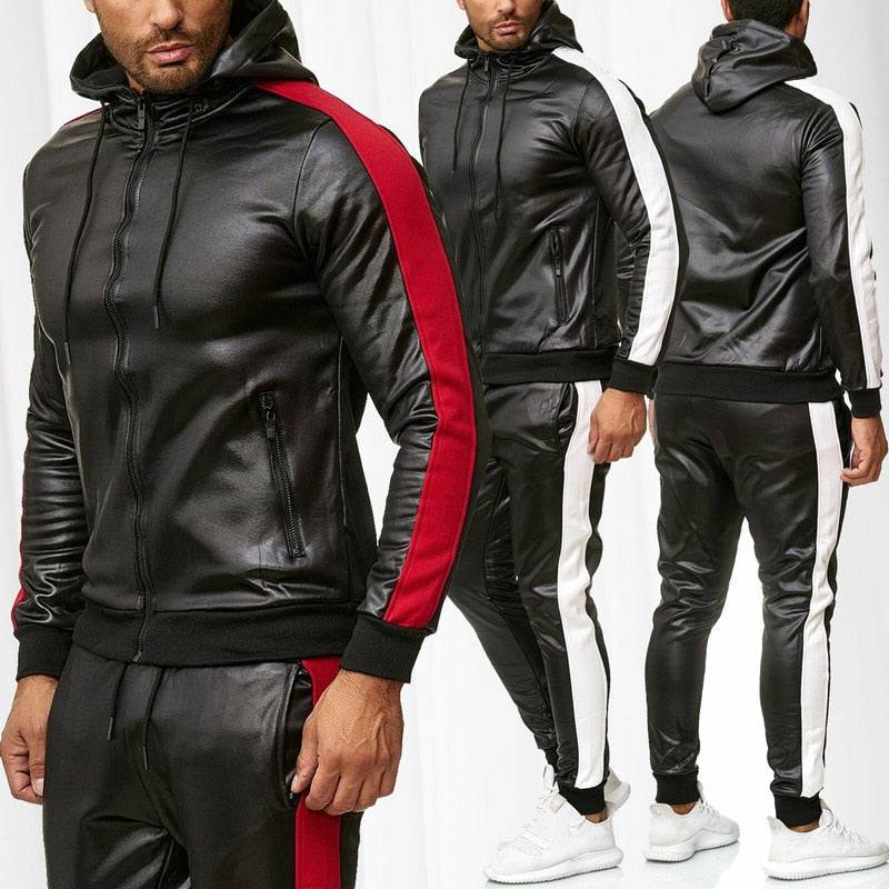 Men's Sweat Suit Hooded Jacket Pants Set - D N A Fitness&Beauty