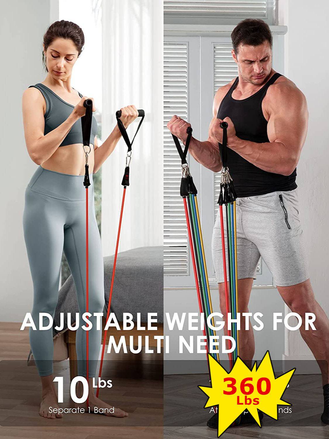 Fitness Exercises Resistance Bands Set - D N A Fitness&Beauty