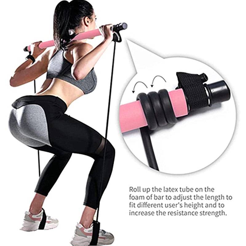 Portable Pilates Bar and Resistance Band - D N A Fitness&Beauty