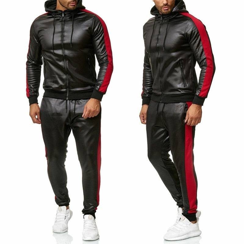 Men's Sweat Suit Hooded Jacket Pants Set - D N A Fitness&Beauty